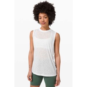 Lululemon All Yours Boyfriend Tank Top in Veil City Camo Burnout White